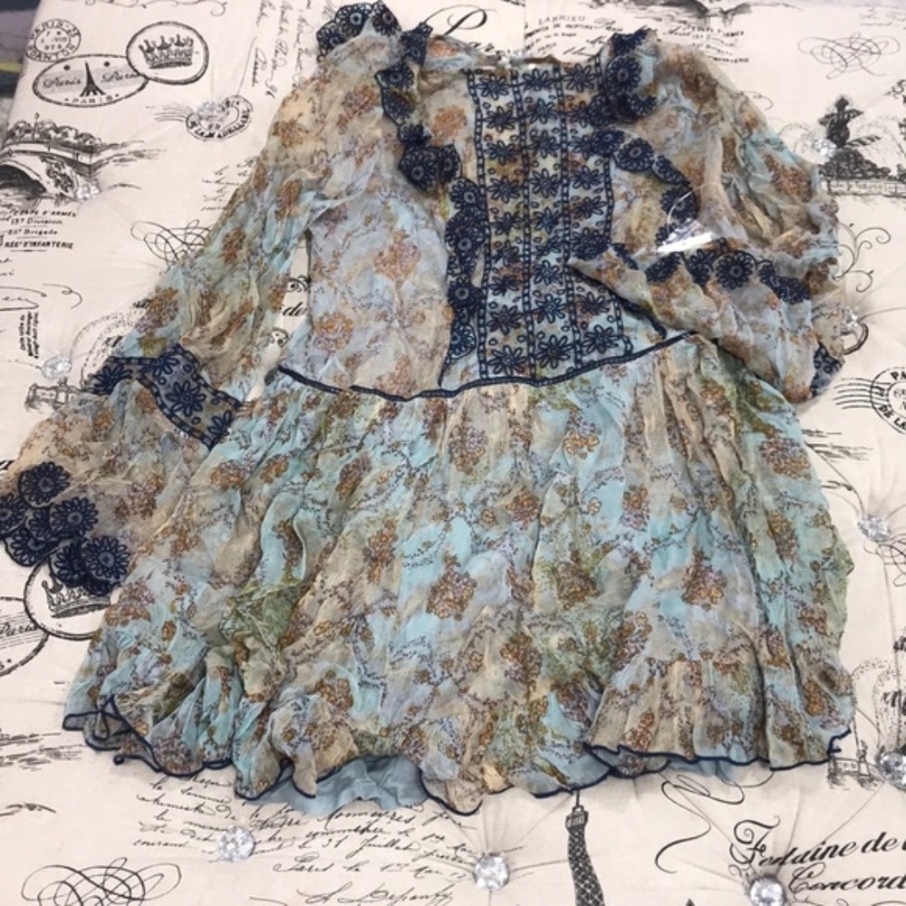 Free People Country Roads Bell Sleeve Mini Dress - Picture 4 of 6